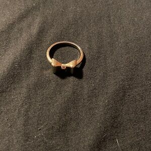 Delicate Bow Accent Ring in Rose Gold